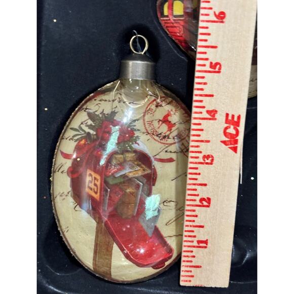 Vintage Inspired Glass larger Christmas Ornaments Set Of 7 Costco country retro - Picture 3 of 11